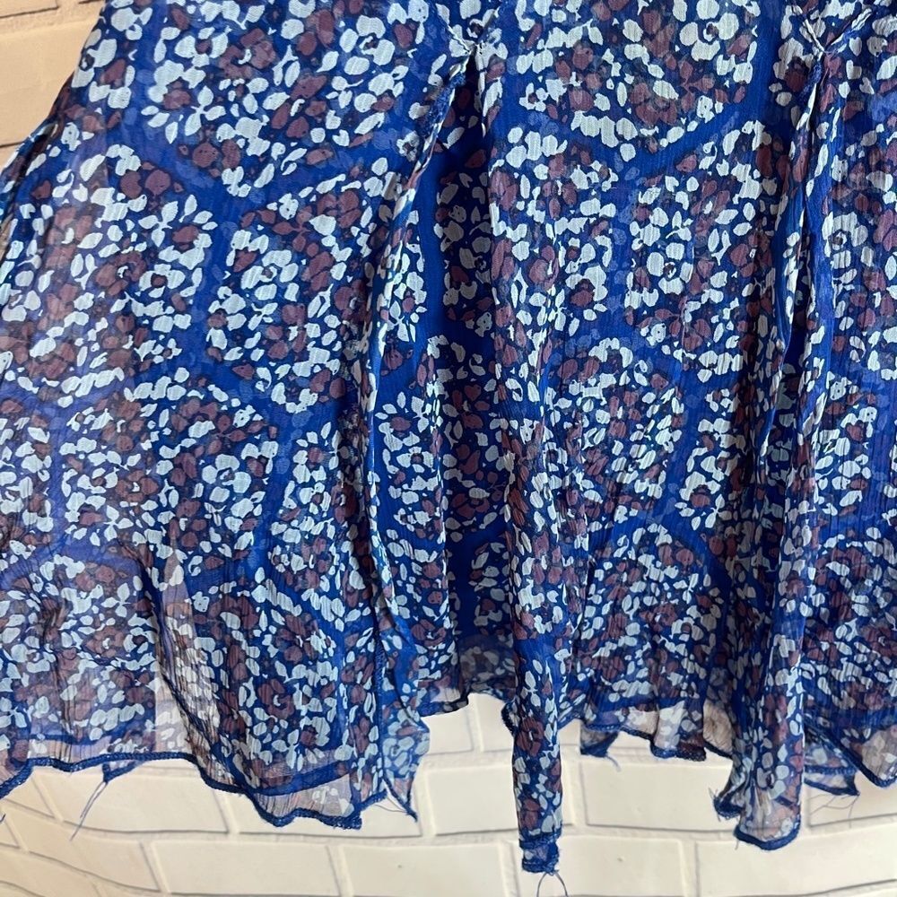 Free People‎ Blue Print Tunic Sz M - Picture 4 of 9